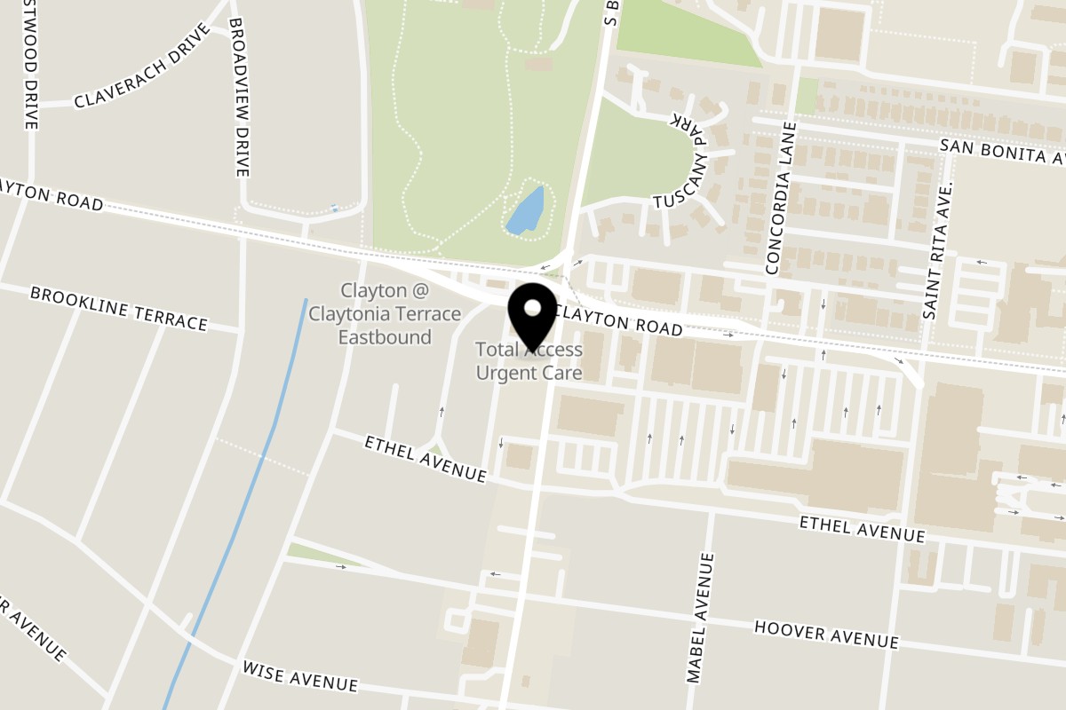 Map showing the location of Pointer's Pizza on 1023 S Big Bend Blvd in Richmond Heights